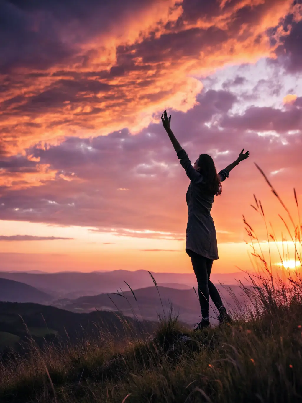 A serene image of a mother practicing yoga outdoors at sunrise, symbolizing the balance and peace wellness coaching can bring to busy moms.